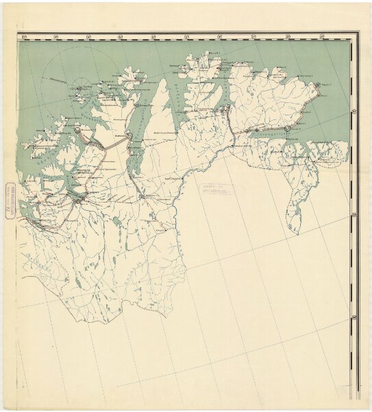 Spesielle kart 93-2: Riks-telegraf og telefonkart over det nordlige Norge 1914
