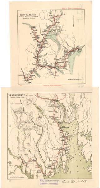 Spesielle kart 23: Vestbanerne, Christiania-Drammen-Randsfjord-Kongsberg-Krøderen og Drammen-Laurvik-Skien