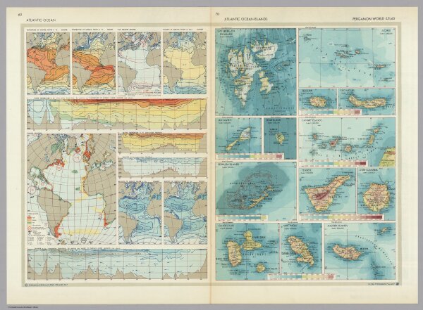 Atlantic Ocean.  Atlantic Ocean - Islands.  Pergamon World Atlas.