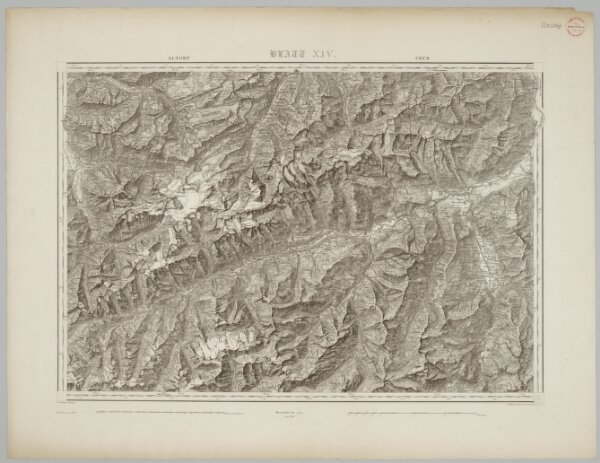 Blatt XIV: Altorf, Chur, uit: Topographische Karte der Schweiz / vermessen und hrsg. ... unter Aufsicht des Generals G.H. Dufour