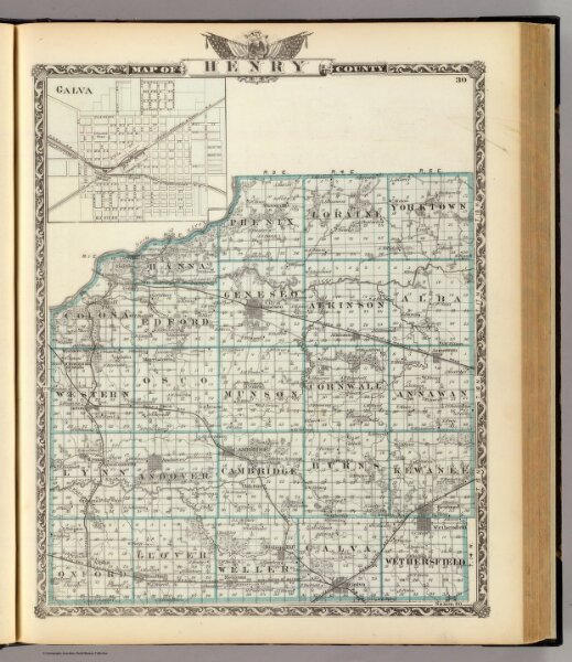 Map of Henry County and Galva.