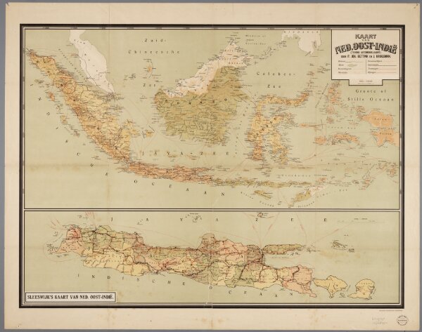 [Recto], uit: Kaart van Ned. Oost-Indië : (tevens automobielkaart) / door P. Joh. Bettink en J. Krijgsman