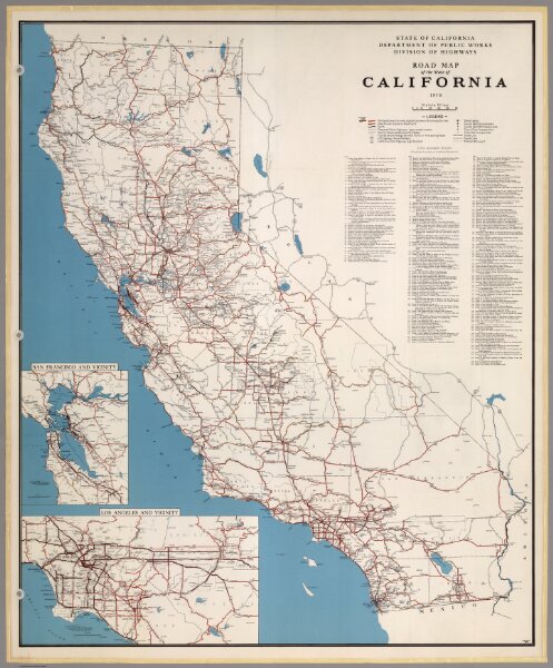 Road Map of the State of California, 1950.