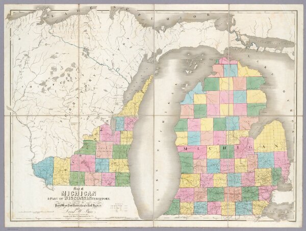 Map of Michigan & Part Of Wisconsin Territory.