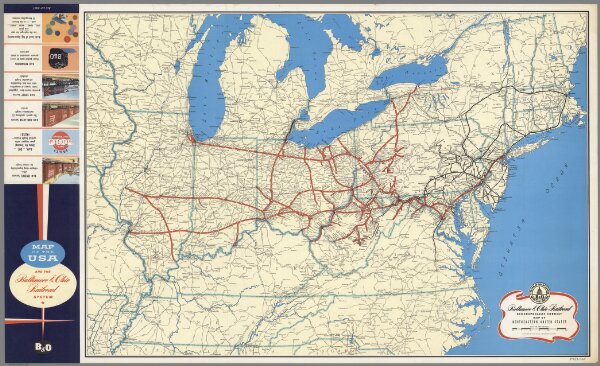 Baltimore & Ohio Railroad Geographically Correct Map of Northeastern United States.