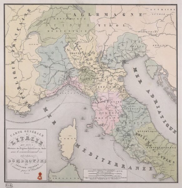 Carte générale de l'Italie pour servir à l'Histoire des Légions Polonaises en Italie sous le commencement du Général Dombrowski
