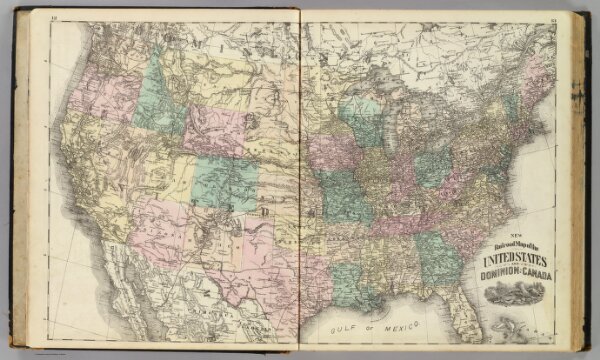 New railroad map of the United States and Cominion of Canada.