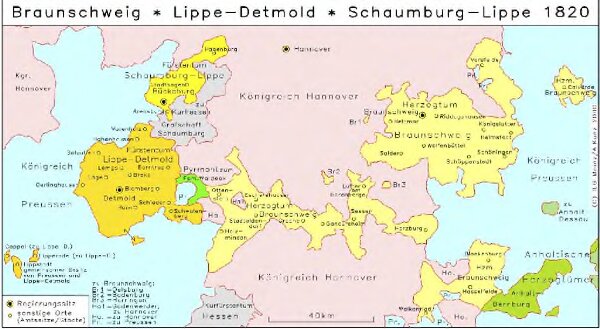 Braunschweig, Lippe-Detmold, Schaumburg-Lippe 1820