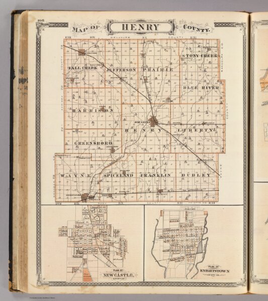 Map of Henry County (with) New Castle, Knightstown.