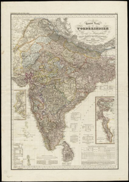 General Karte von Vorderindien zur Übersicht der Hauptverhältnisse