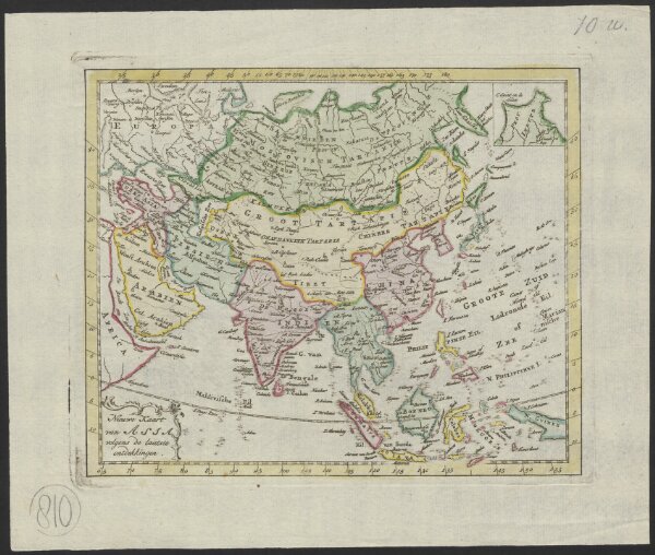 Nieuwe kaart van Asia volgens de laatste ontdekkingen